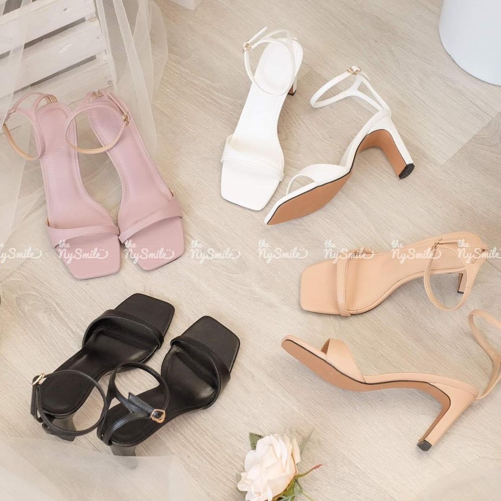 GIÀY SANDAL NỮ QUAI NGANG KHUYẾT GÓT DẸT CAO 7 CM