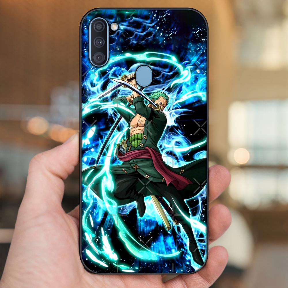 Ốp lưng Samsung A11, M11 viền đen in hình Zoro One Piece