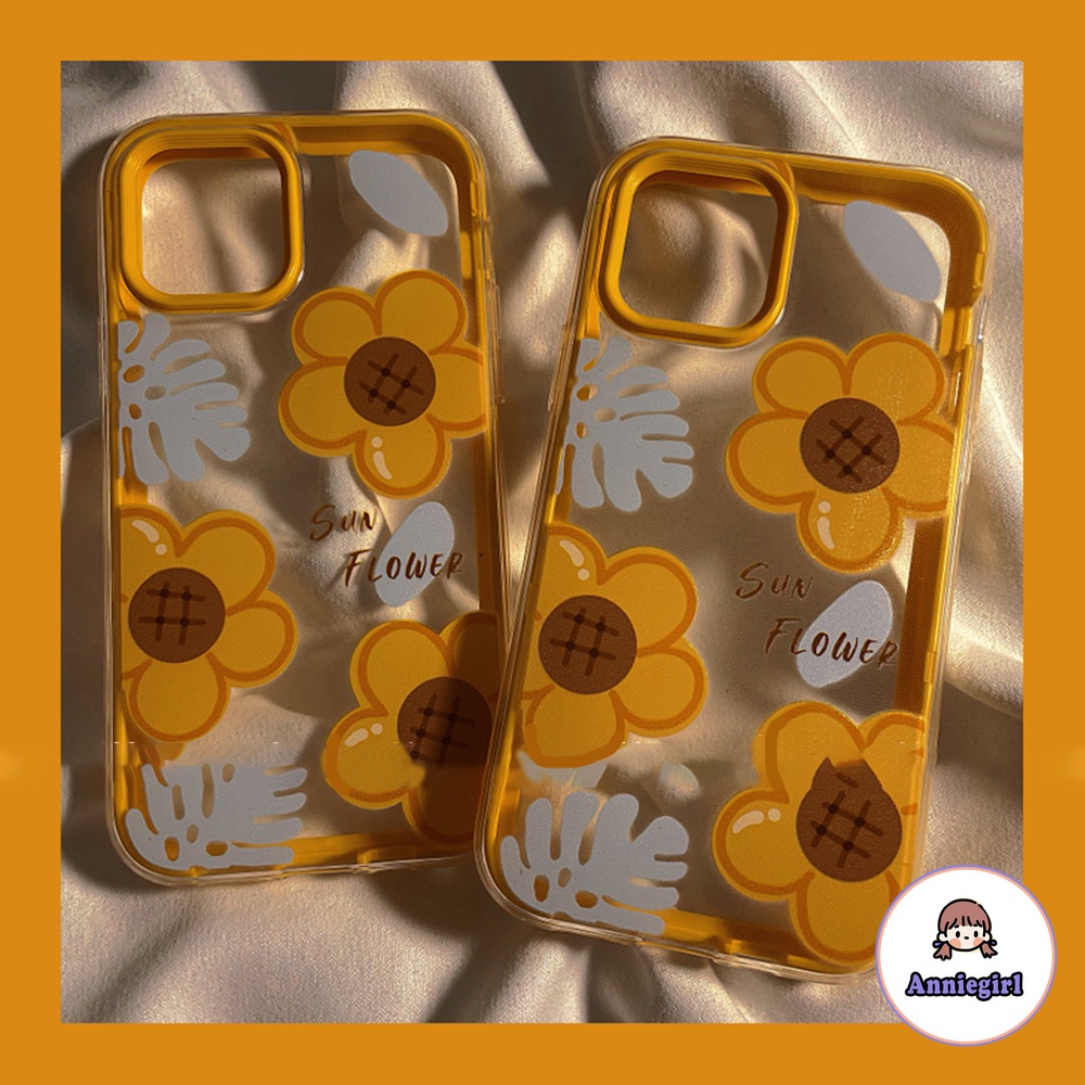 Ốp điện thoại TPU mềm dày 3 trong 1 họa tiết hoa cúc thích hợp cho IPhone 14 13 12 11 Pro Max XR 8 7 Plus