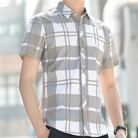 Áo Sơ Mi Tay Ngắn Kẻ Sọc Ca Rô Dáng Ôm Kiểu Hàn Quốc Thời Trang Mùa Hè Cho Nam