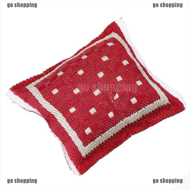 {go shopping}1:12 Dollhouse turkish square pillow cotton linen core miniature accessories