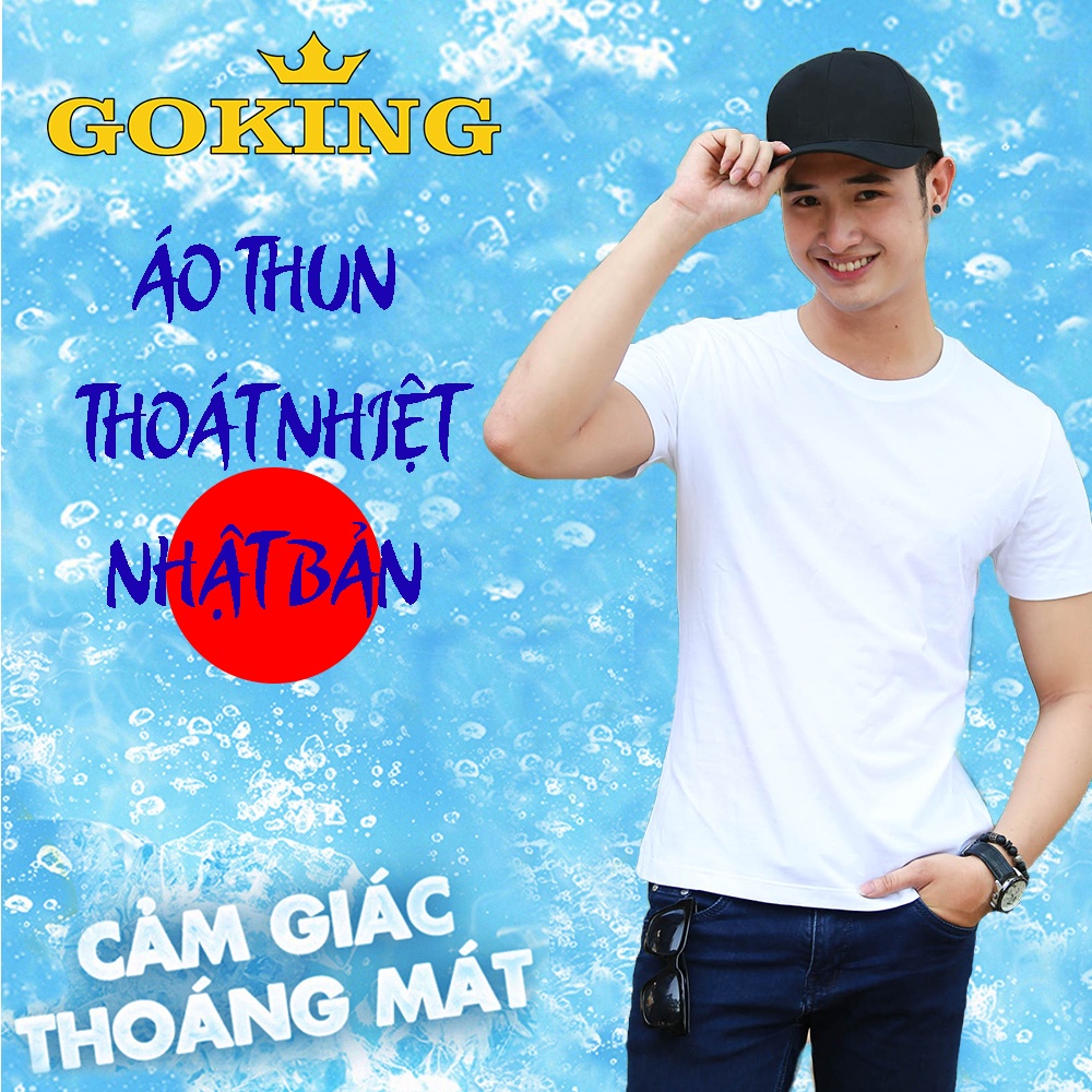 Áo thun thoát nhiệt Nhật Bản GOKING, áo phông nam nữ 100% cotton cao cấp kháng khuẩn khử mùi