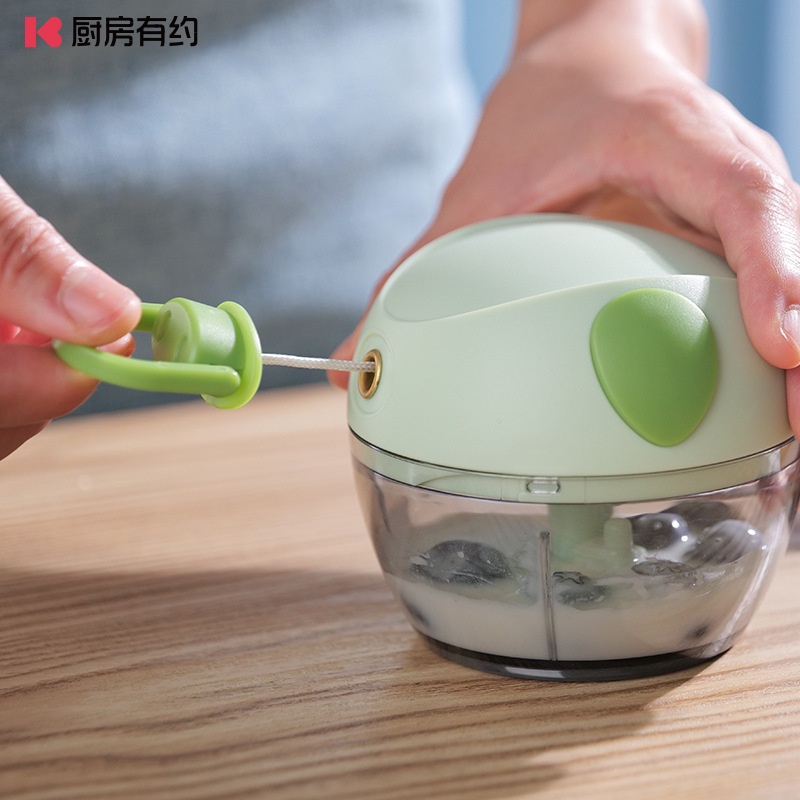 Máy xay tỏi ớt mini cầm tay dây rút tiện dụng dễ dàng vệ sinh