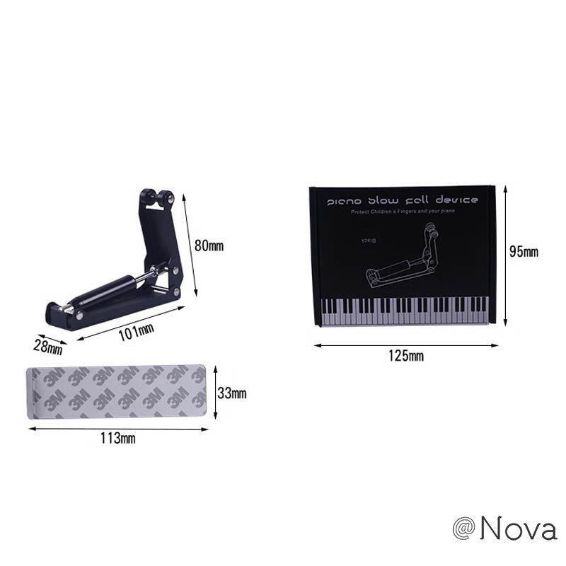 Nova Nắp Thủy Lực Đậy Đàn Piano Bảo Vệ Ngón Tay Chống Rơi