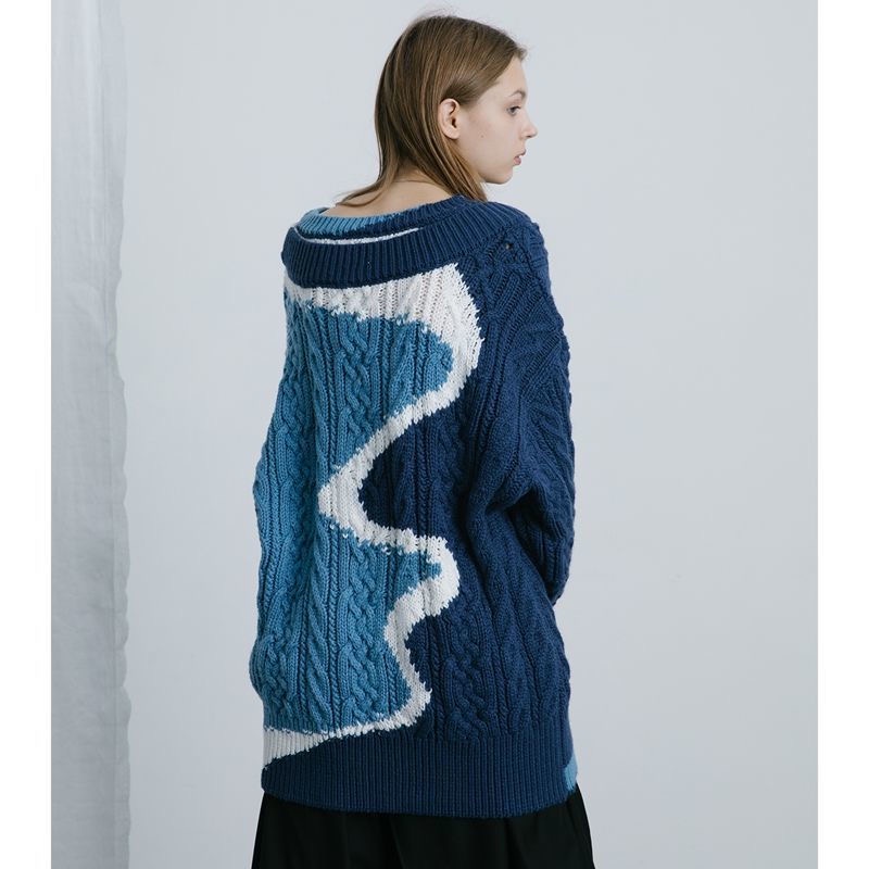 Áo sweater Dệt Kim Dáng Rộng Kiểu Hồng Kông Thời Trang Thu Đông Cho Nam