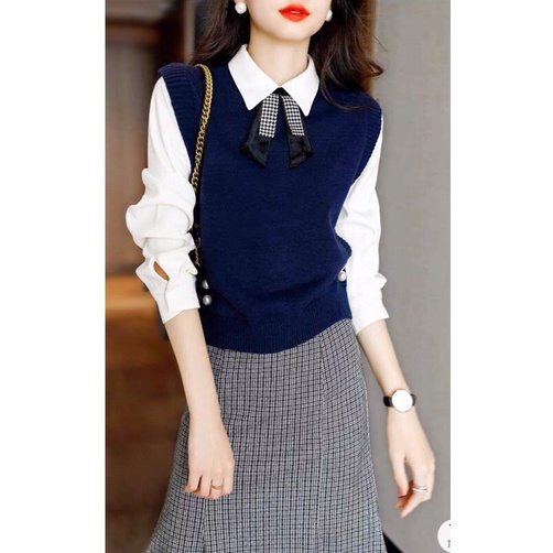 Áo gile len nữ mềm mại xinh lung linh QCNP3343