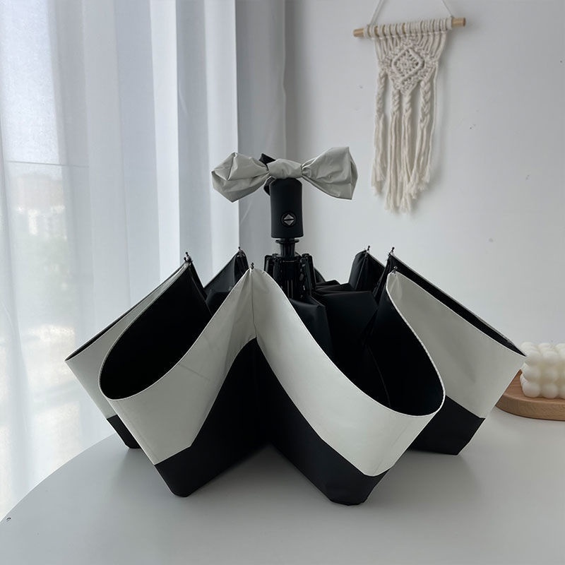 Dù Gấp Tự Động Màu Đen Chống Tia Cực Tím Phong Cách Pháp