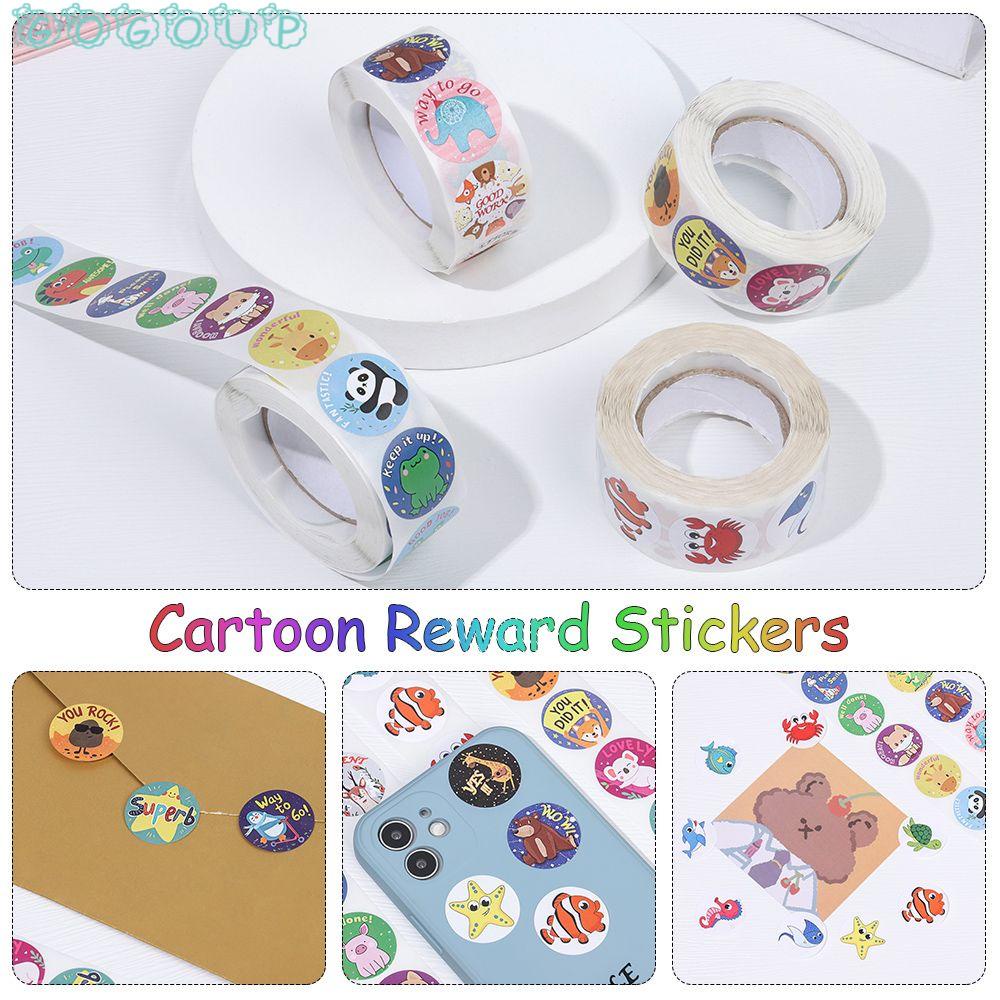 Cuộn 500 Miếng Dán Họa Tiết Hoạt Hình Cho Trẻ Mẫu Giáo|Nhãn Dán Trang Trí Sổ Lưu Niệm Dễ Thương