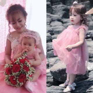 Váy tutu hồng kèm băng đô cho bé