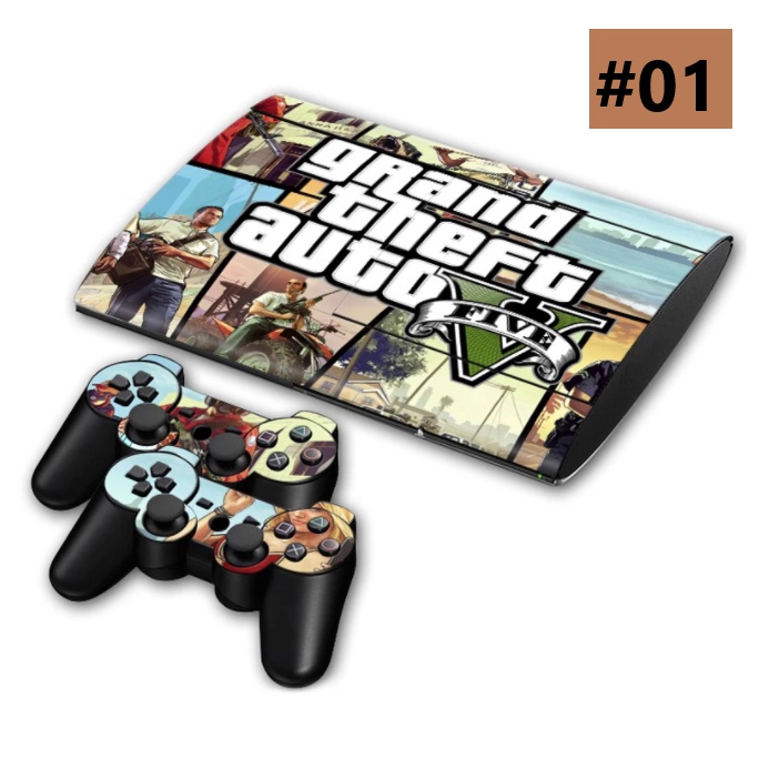 (N67) Grand Theft Auto V GTA 5 Miếng Dán Skin Decal Cho PS3 Slim 4000 PlayStation 3 Tay Cầm Và Bộ Điều Khiển