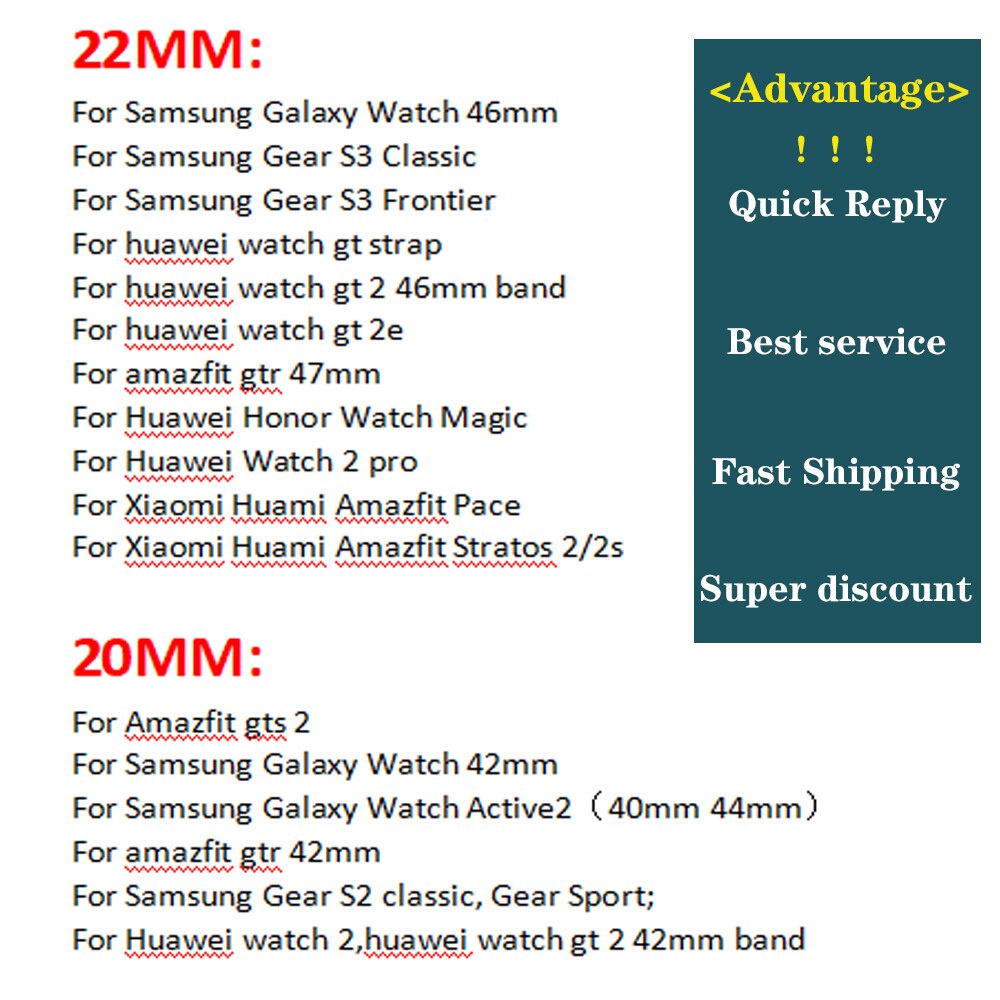 Dây đeo đồng hồ thông minh bằng da từ tính 20mm 22mm cho Huawei Watch Gt 2 Samsung Galaxy Active 2