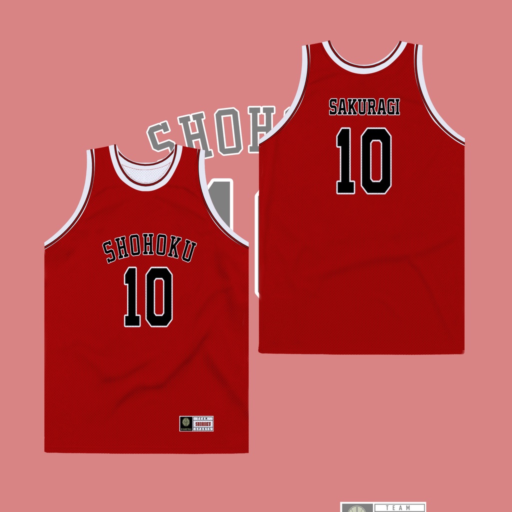 Áo Thun Bóng Rổ Sát Nách Số 10 Hanamichi Sakuragi Anime Slam Dunk