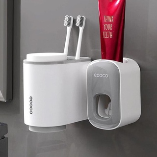 Bộ nhả kem đánh răng đơn cao cấp Ecoco E1922 - ống căm bàn chải kèm 2 cốc ecoco E1905