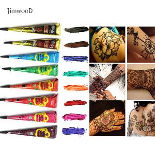 Hình xăm Henna dán cơ thể tạm thời dạng nón in màu đen/nâu/đỏ/trắng Mehndi Cfa038