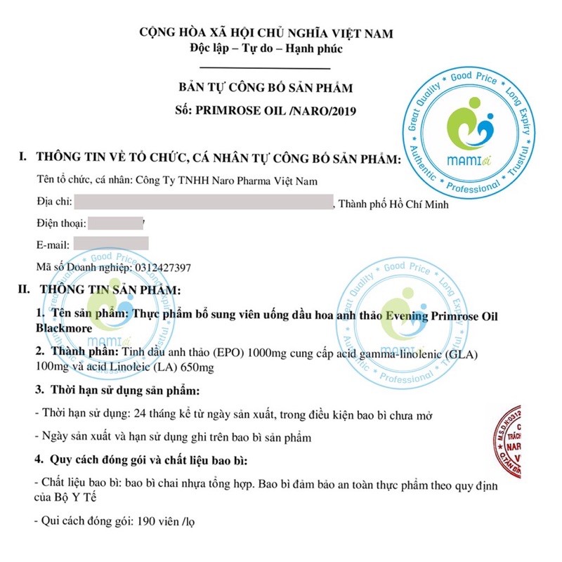 Combo đẹp da tinh dầu hoa anh thảo và mầm đậu nành Blackmores Evening Primrose Oil Úc 190 viên