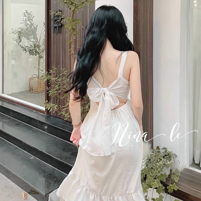 Đầm Maxi Đi Biển Dự Tiệc,đầm Váy Trắng 2 Dây Đuôi Cá Thiết Kế Cổ Vuông Tiểu Thư Sang Chảnh Thời Trang Xm Minh Phúc
