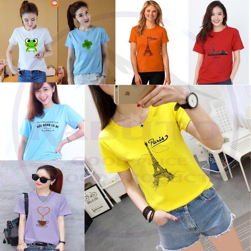 COMBO 3 ÁO IN HÌNH NGẪU NHIÊN NHIỀU MÀU ĐỦ SIZE