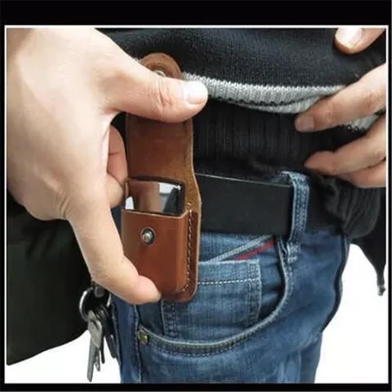 ✉♗▪Bao da bật lửa zippo chính hãng bao da bảo vệ phiên bản Mỹ phổ thông da bò nâu đen bao da bò zhibao