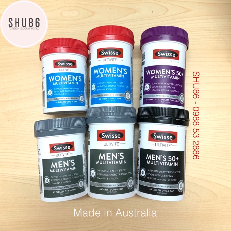 Swisse Ultivite Multivitamin cho nam và nữ của Úc