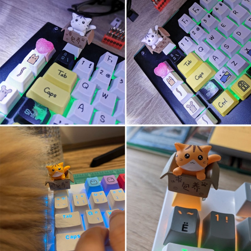Nắp Đậy Phím Mojito PBT OEM R4 In Hình Mèo Hoạt Hình Sáng Tạo