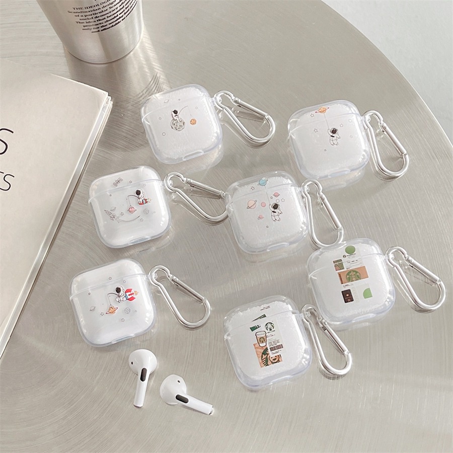 Vỏ Bảo Vệ Hộp Sạc Tai Nghe Pro 4 Pro 5 Bằng TPU Mềm Chống Sốc Chống Va Chạm Hình Phi Hành Gia Starbucks