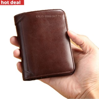 [HOT HOT] Ví Nam, Ví Da Nam Da Bò Nguyên Tấm - Dáng Đứng - Bảo Hành 24 Tháng