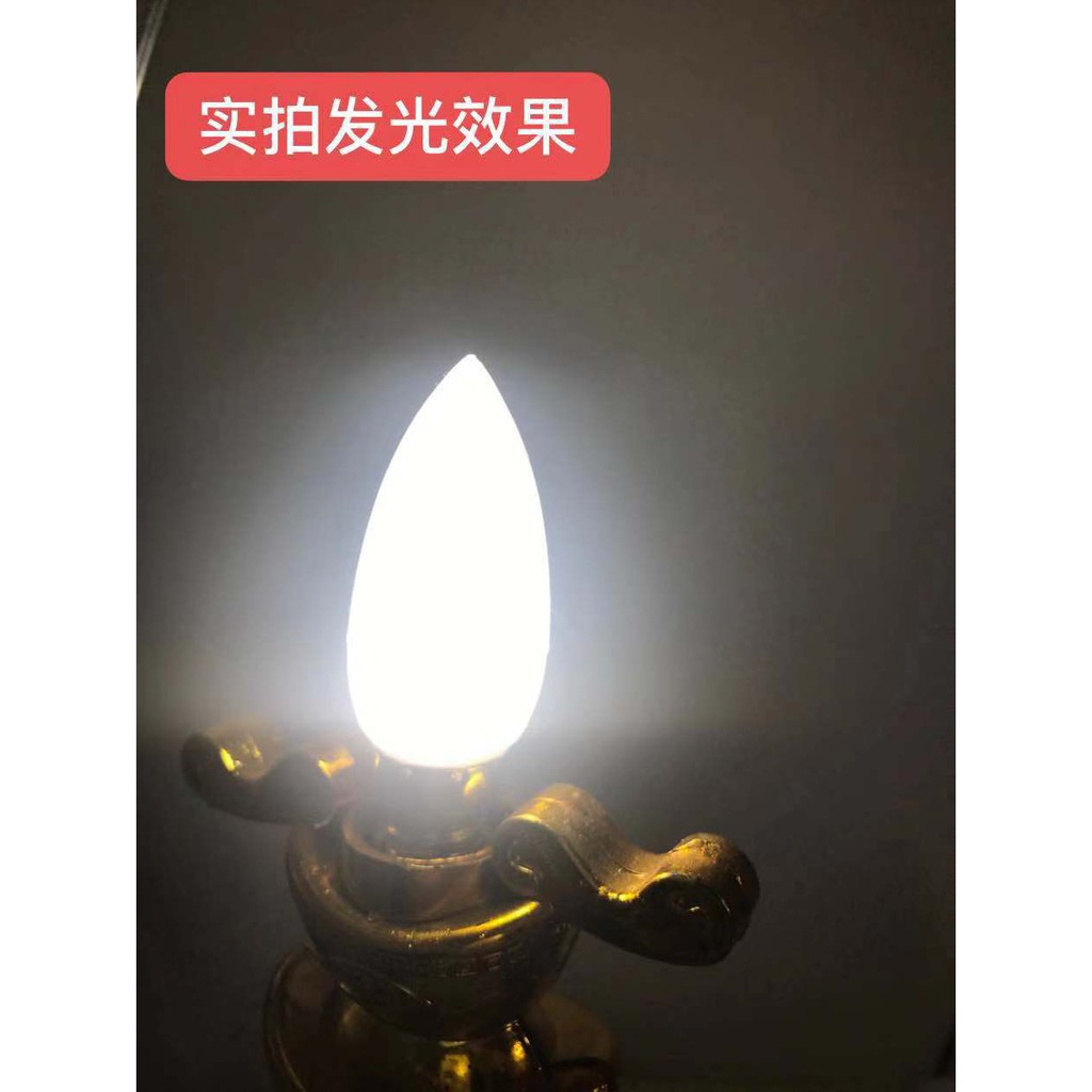 2 Đèn Led E12 / E14 Hình Nến Phật Giáo Trung Hoa