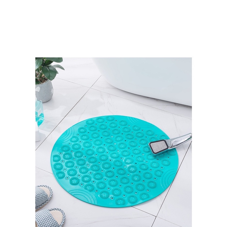 Thảm Nhựa PVC Dẻo Chống Trượt Phòng Tắm Cao Cấp Hình Tròn Mát Xa Chân 55cm Có Lỗ Thoát Nước SBK162