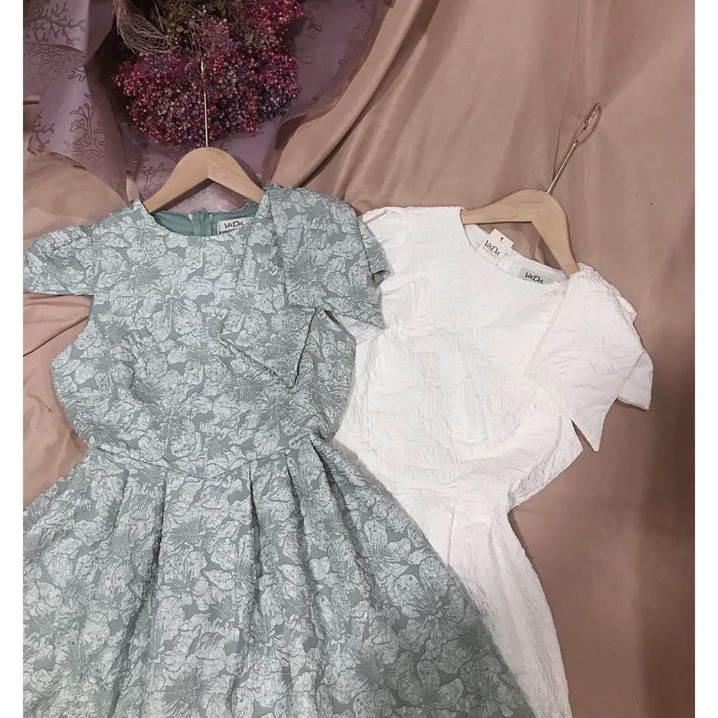 Đầm xòe dự tiệc tay ngắn kết nơ vai siêu xinh hàng cao cấp sang chảnh tại Thời Trang VADA -V7 | BigBuy360 - bigbuy360.vn