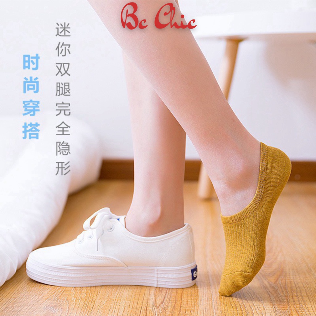 Tất Nữ , Tất thuyền cổ ngắn mùa hè tiện lợi ❤️ Tất Cotton trơn chống trượt cho nữ mã PKT434 BC_CHIC LINGERIE