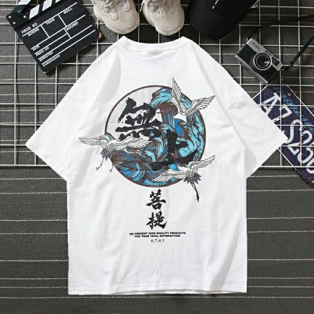 Áo Thun Tay Lỡ In Nhiệt 3 Con Hạc Unisex chất Cotton phong cách Ulzzang ATIN25 - Áo Phông Unisex cotton 4 chiều | BigBuy360 - bigbuy360.vn