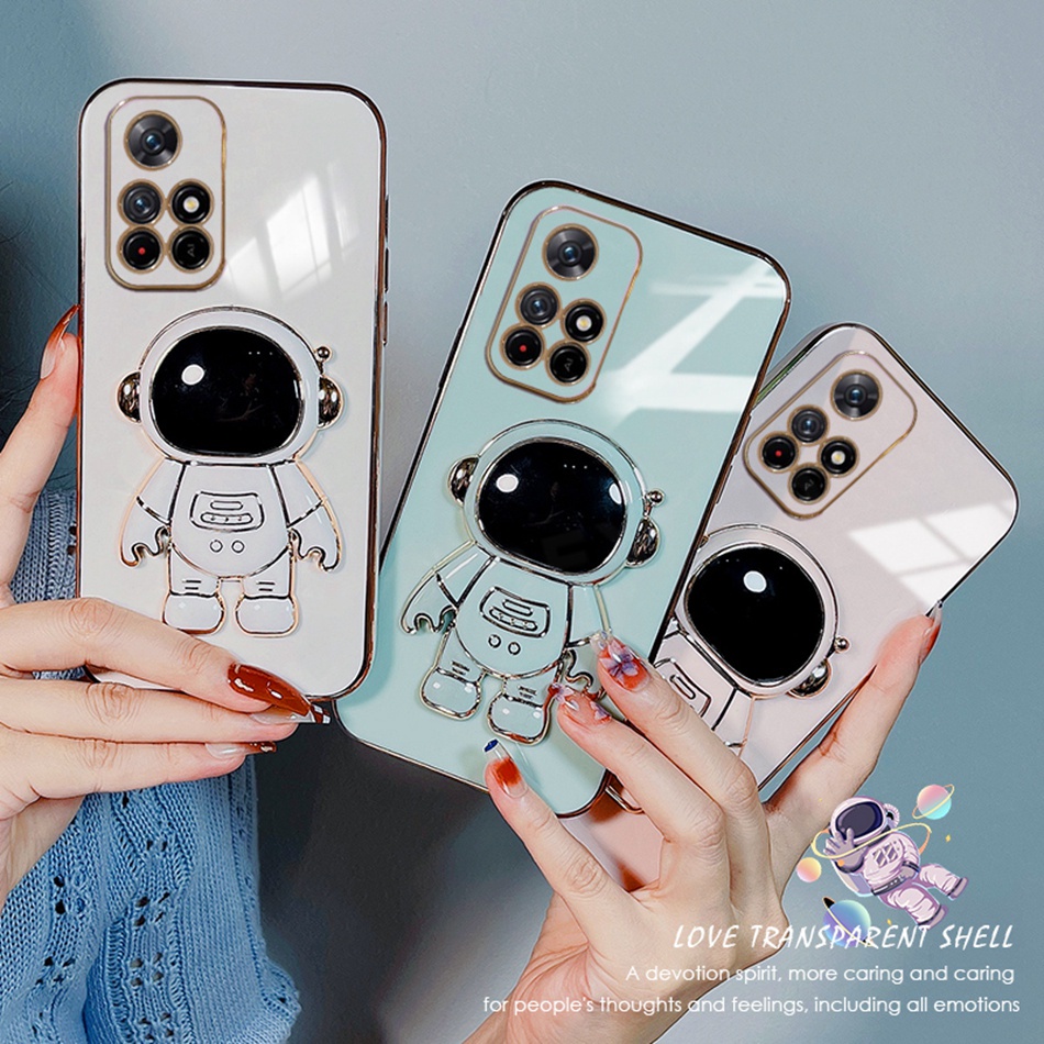 Ốp Điện Thoại Silicon Mềm Có Giá Đỡ Hình Phi Hành Gia Cho Samsung Galaxy A22 / 32 / 52 / 52S / 53 / 73 5G / 33 / 12 / 72 / 50 / 50S