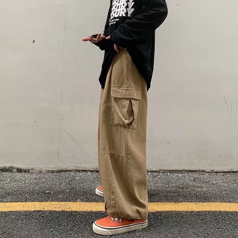 Quần dài ống rộng phong cách hip hop nhật bản thời trang xuân thu cho nam