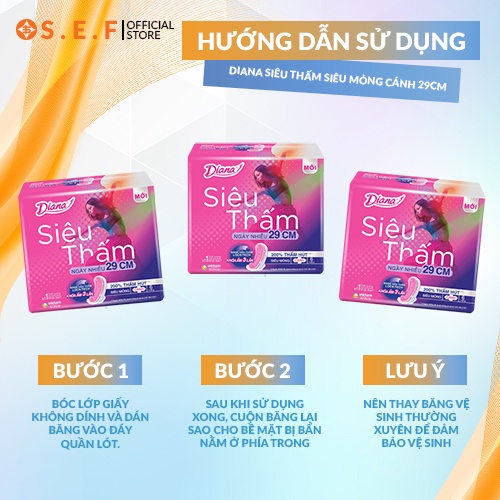 Băng Vệ Sinh Diana Siêu Mỏng Siêu Thấm Hút Có Cánh 29cm(6m)-2012 - SF120