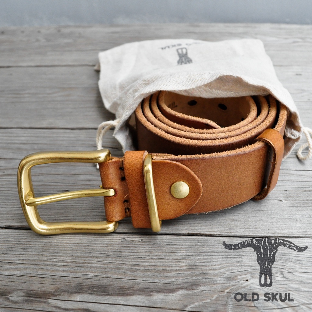 Dây Thắt Lưng Da Nam Old Skul bản 38mm khóa đồng thau DL1049BR