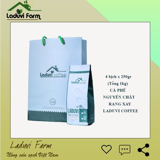 1kg cà phê Robusta mix Arabica nguyên chất rang mộc pha phin Laduvi Coffee CF250-1