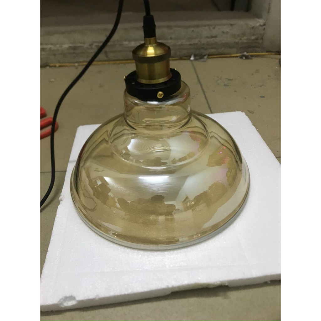 Đèn thả restro chao thuỷ tinh màu hổ phách cổ điển TH038 trang trí nhà cửa quán xá  Anteico Decor Lighting