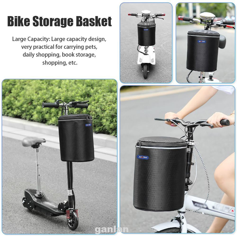 Giỏ đựng đồ bằng vải bạt phản quang đa năng có thể tháo gỡ có móc gắn cho xe đạp điện