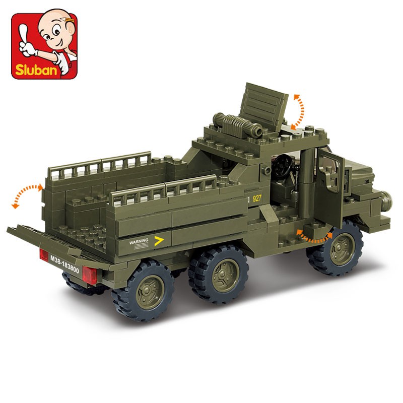 230 PCS Sluban Building Blocks Educational Kids Construction Toy Army APC Tank Military Jeep B0301