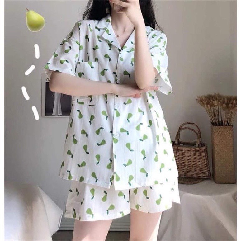 Đồ ngủ nữ pijama lụa bộ mặc nhà áo cộc quần đùi bigsize dễ thương chất liệu Kate Thái thoáng mát JUSOKA KT01