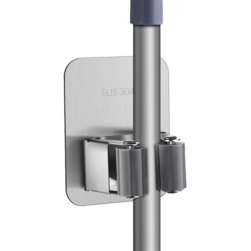 Móc Treo Cây Lau Nhà , Chổi Lau Nhà INOX304 Cao Cấp Dán Tường Có Móc Khăn