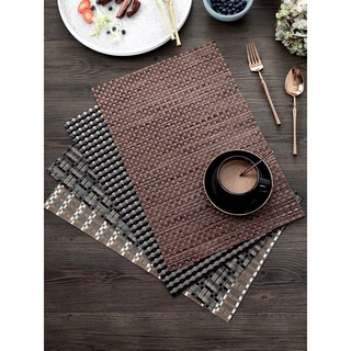 Bộ 4 tấm lót bàn ăn lót chén dĩa hình chữ nhật cách nhiệt kích thước 30x45cm màu sắc trung tính cho bữa tiệc sang trọng