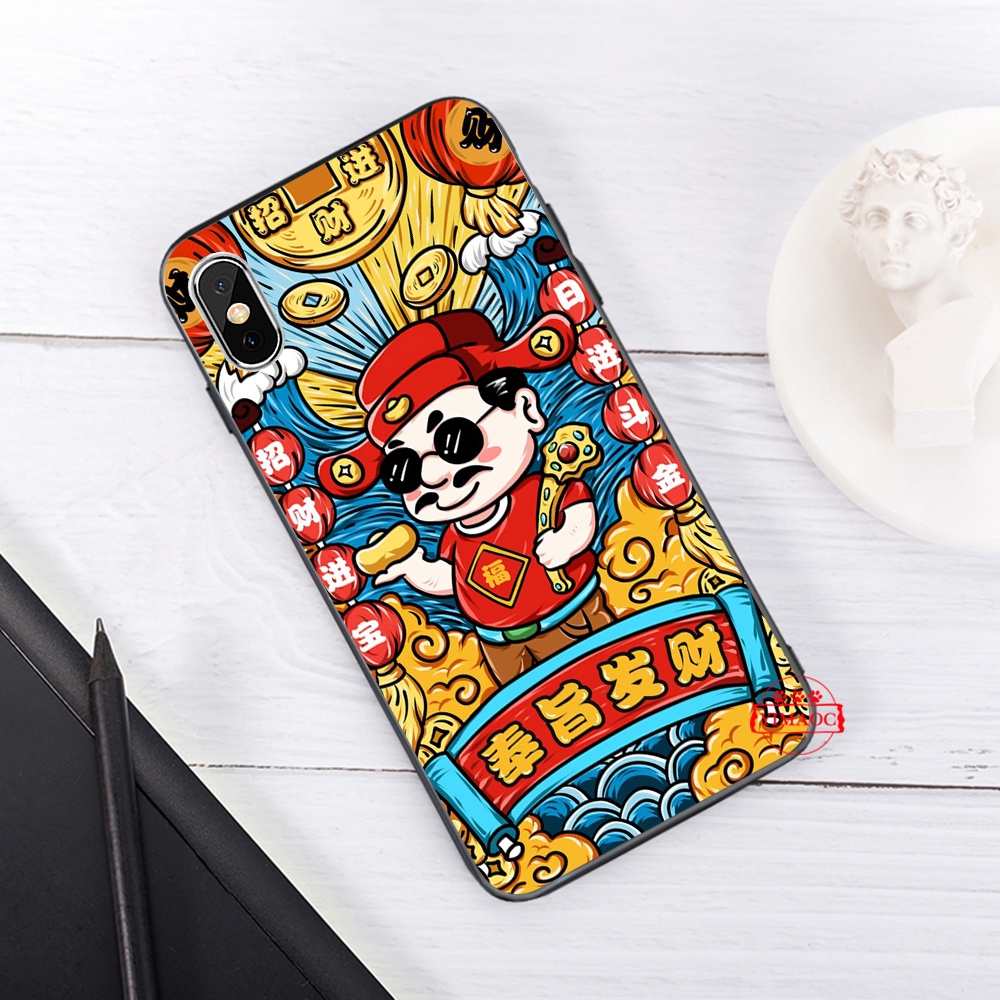 Ốp điện thoại mềm in họa tiết thần tài Trung Hoa cho iPhone XS Max XR X 11 Pro 7 8 6 6S Plus | BigBuy360 - bigbuy360.vn