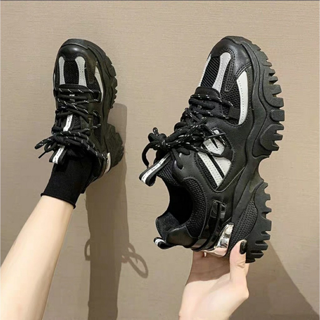 Giày nữ sneakers thể thao học sinh giá rẻ phối phản quang đẹp năng động