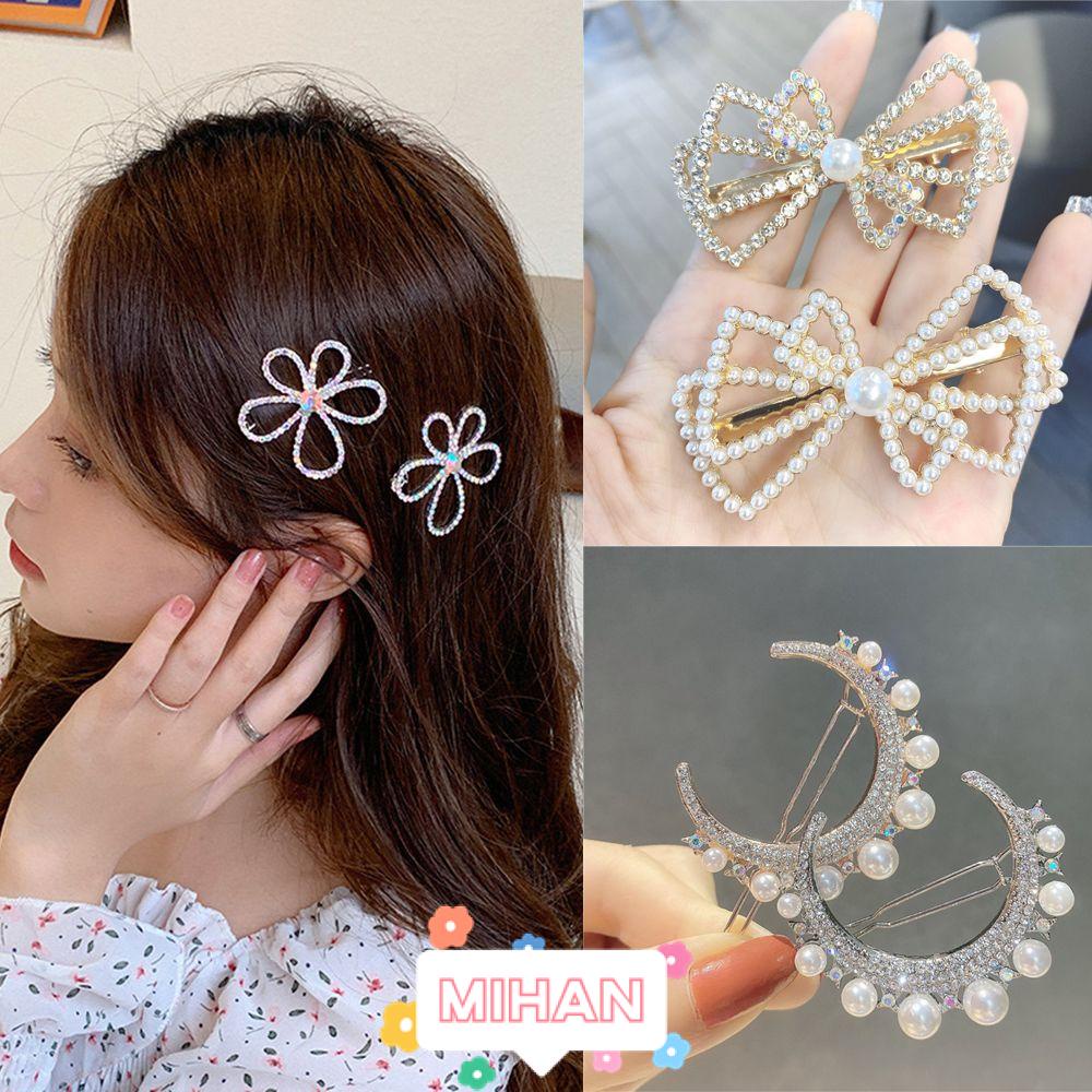 Kẹp Tóc Hình Hoa / Trái Tim Xinh Xắn MIHAN1|Kẹp Tóc Nơ Ngọc Trai
