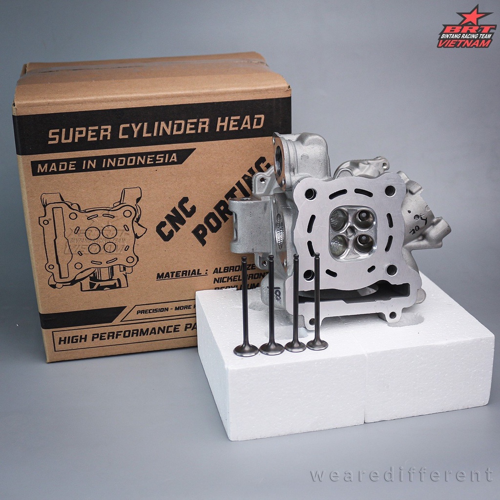 Vỏ Đầu BRT Xupap 19/22 + Porting + Xupap Exciter 150 EXCITER/FZ150/TFX/R15/Ex135