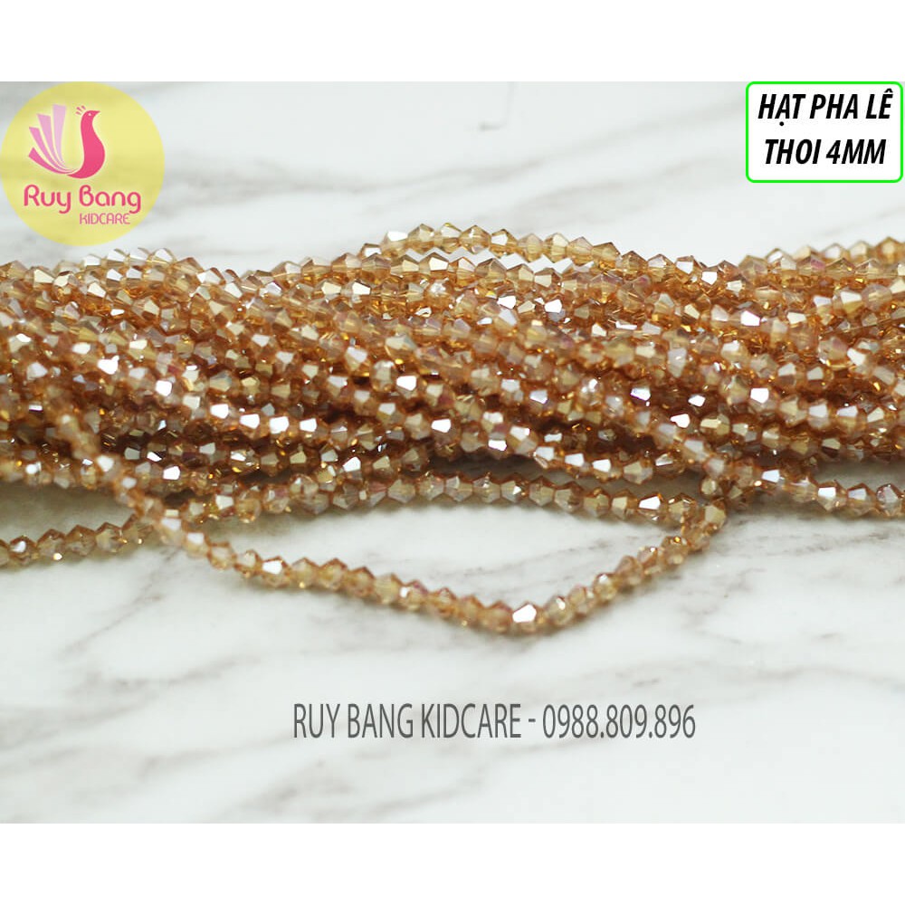 Hạt pha lê thoi 4mm tông cam