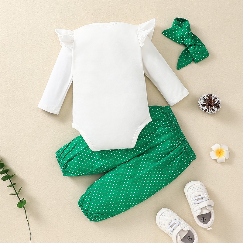 Combo bộ đồ bé gái 0-18 tháng Tay Dài bodysuit liền thân quần dài set thời trang cho bé trẻ em sơ sinh băng đô cho bé