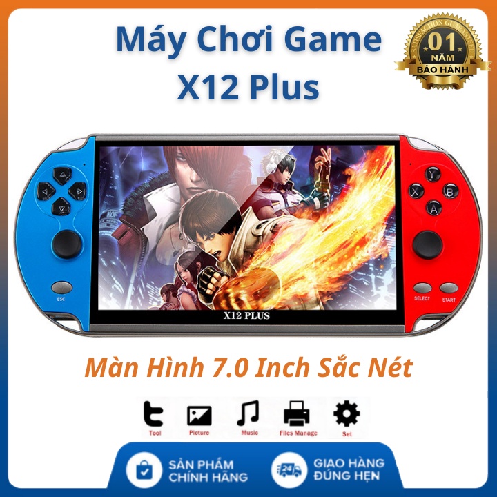 Máy Chơi Game Cầm Tay X12 PLUS 💥 FREESHIP 💥 Màn Hình 7.1 inch FULL HD Pin 2500 mAh Tích Hợp 10000 Games