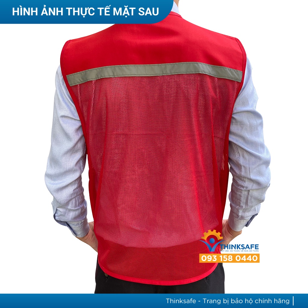 Áo gile áo phản quang giá rẻ, gi lê cho kỹ sư, áo lưới công nhân, vải Pangrim may in theo yêu cầu - THINKSAFE
